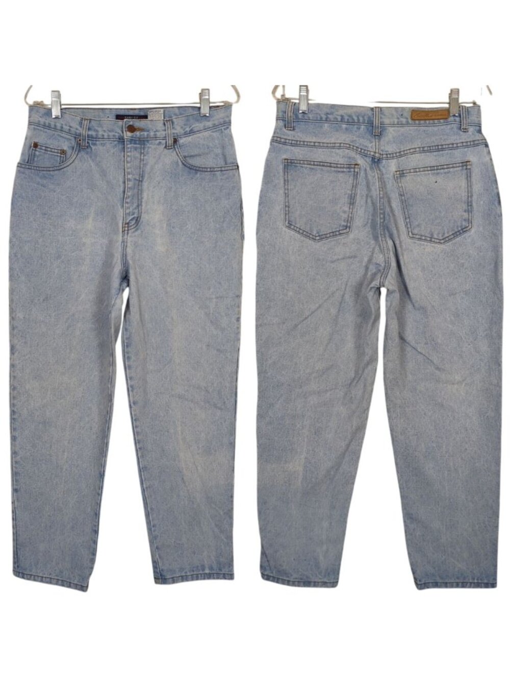 Vintage Bill Blass Womens Light Wash High-Waisted Easy Fit Tapered Jean 12P